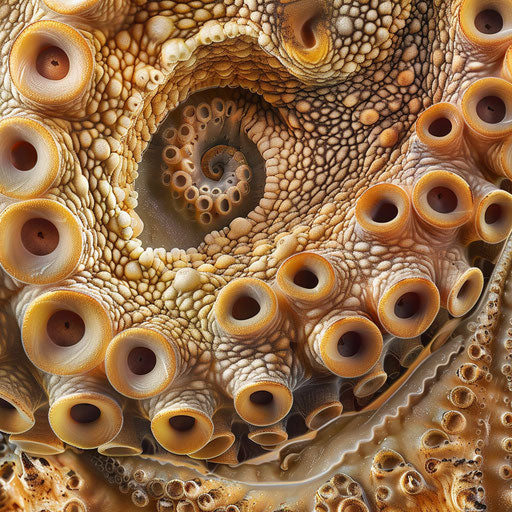 Unique texture of an octopus's skin