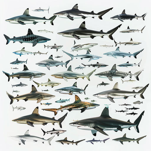 Comparison of sizes of various shark species