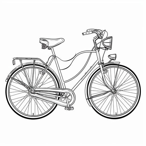 Bicycle outline with bell and headlight
