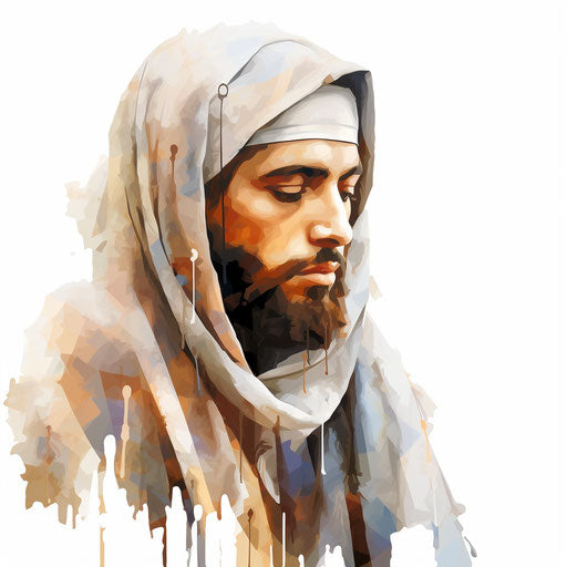 Muslim clipart in the style of Impressionistic Art, on white background