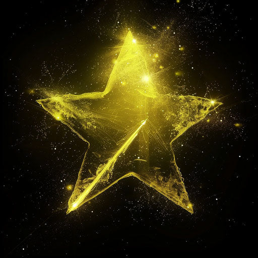 Yellow star with a shimmer in the center