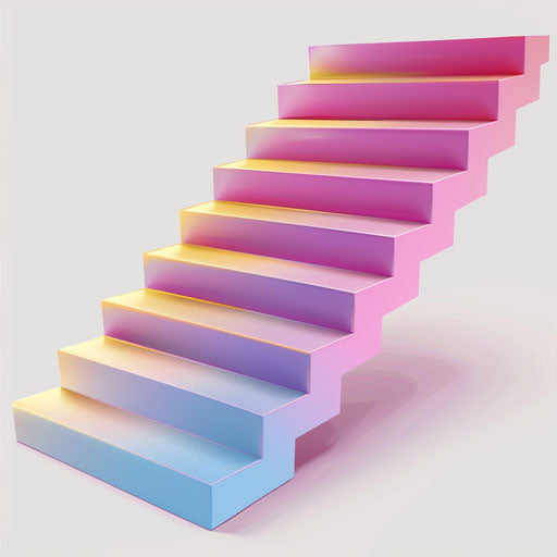 Realistic stair steps illustration on white background