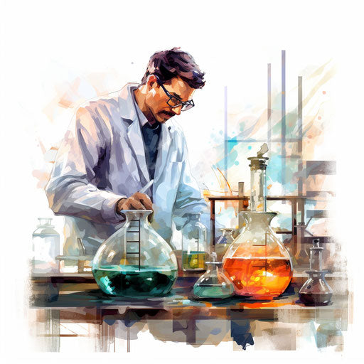 Laboratory illustration in the style of Oil painting