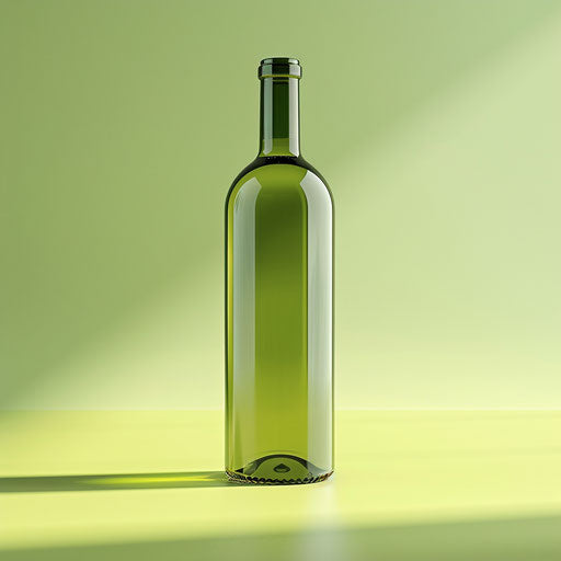 Realistic bottle on flat chartreuse background