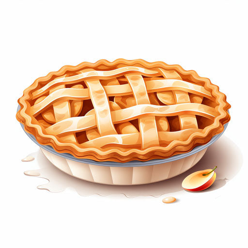 Apple pie in Minimalist style, on white background