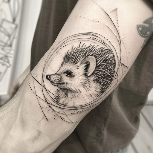 Contemporary sketch of a hedgehog with minimalist style