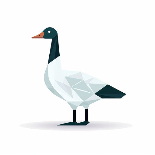 Duck clipart in minimalist style, on white background