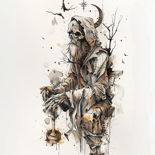 The lantern of truth: Hermit tarot tattoo design