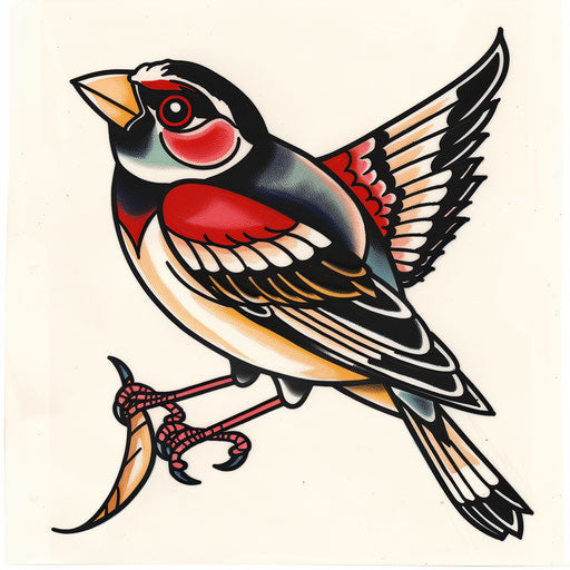 Sparrow traditional sailor tattoo style