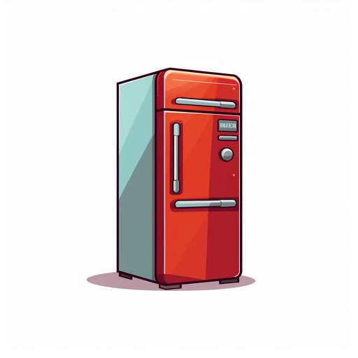 Refrigerator clipart in Minimalist style, on white background