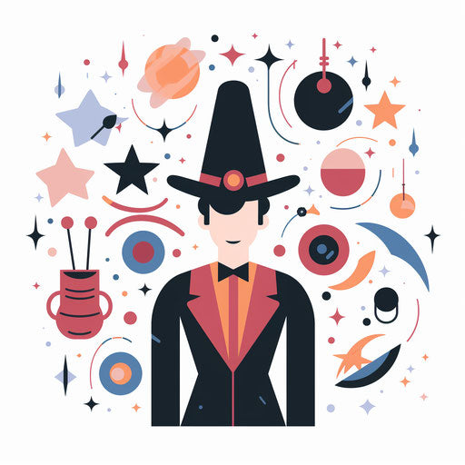 Magical clipart in the Minimalist style, on white background