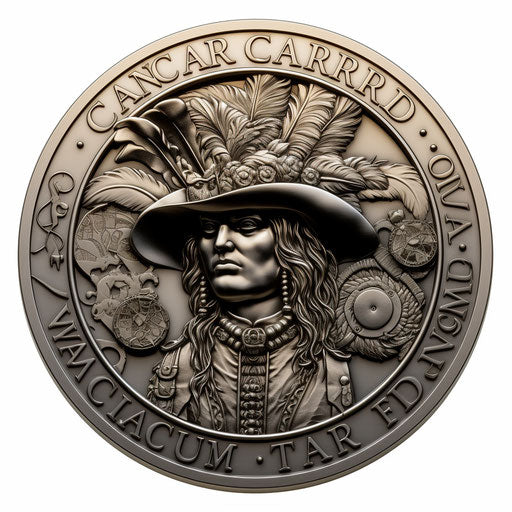 Coin clipart in the style of Chiaroscuro Art, on a white background