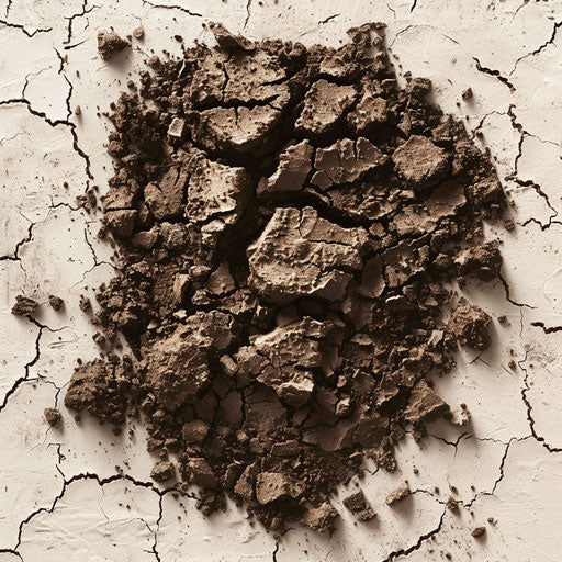 Realistic dirt clipart on flat beige background