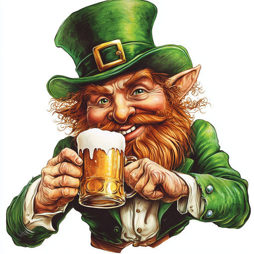 St. Patrick's Day Leprechaun drinking beer