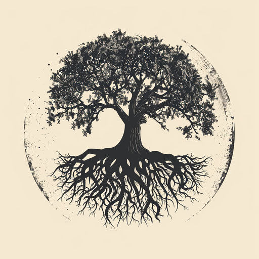 Detailed tree silhouette - growth and foundation