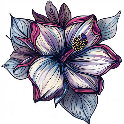 Sophisticated Hawaiian jasmine flower sketch