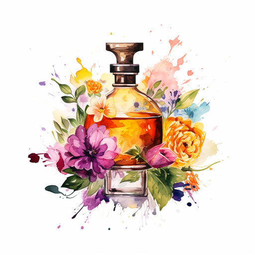 Perfume clipart in the style of an Oil painting