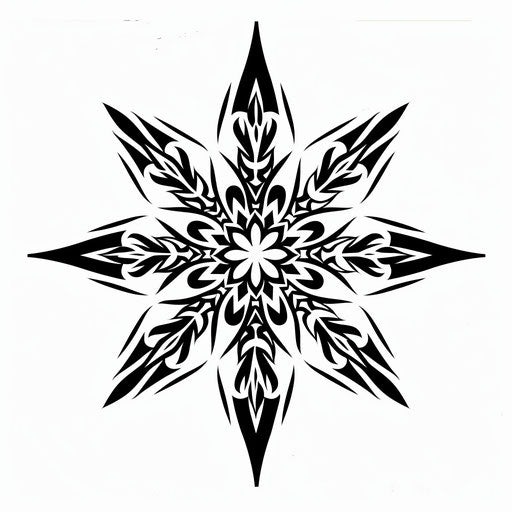 Clipart style tattoo sketch of a snowflake