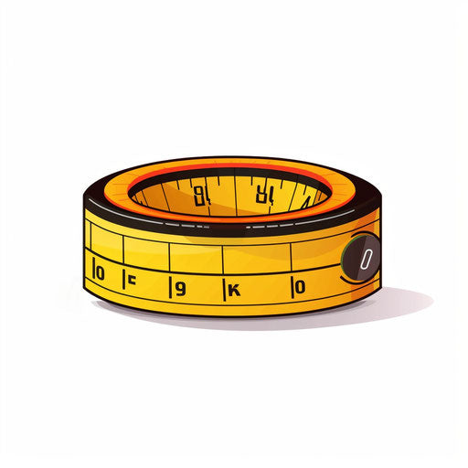 Minimalist tape measure illustration on white background