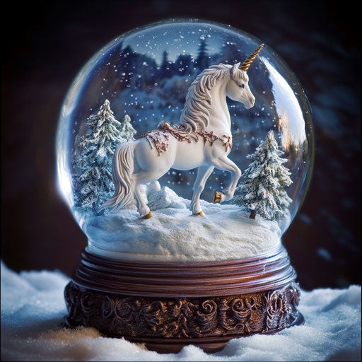 Mythical creature in a snowy landscape