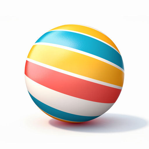 Minimalist style beach ball clipart on white background