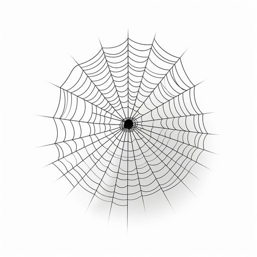Minimalist spider web clipart on white background