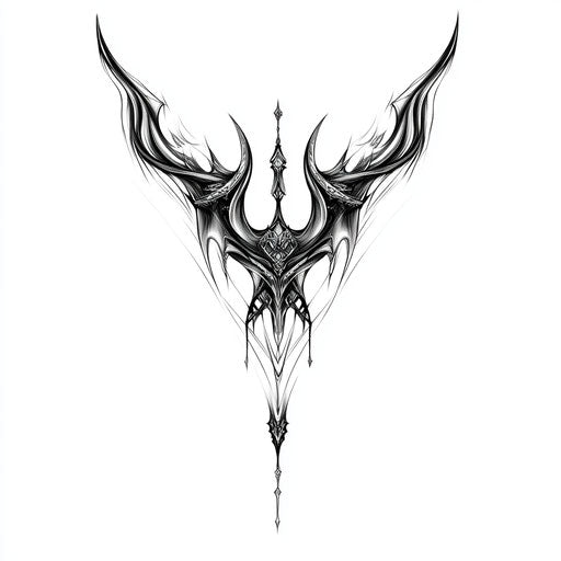 Neck tattoo sketch with bold tribal designs