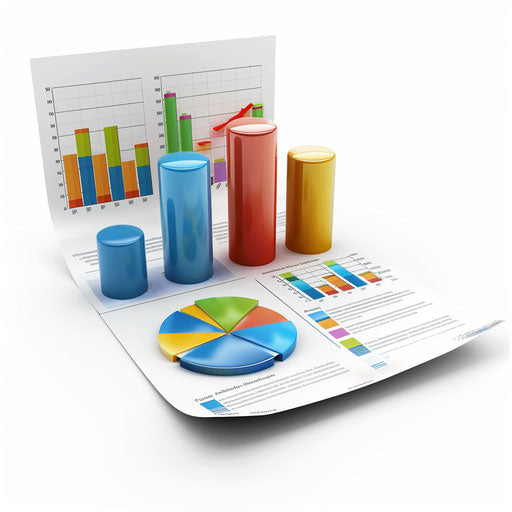 Realistic statistics illustration on flat white background