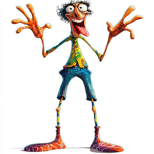 Humorous caricature of a surprise caricature clipart