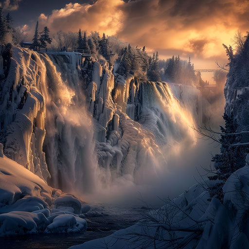 Montmorency Falls, Quebec, dramatic lighting & shadows