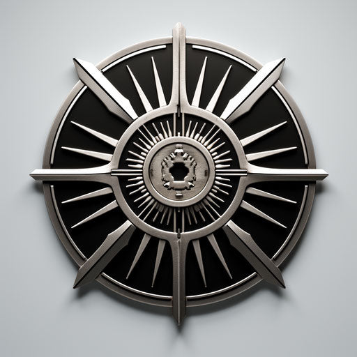 New Mexico state flag as minimalist metal sculpture