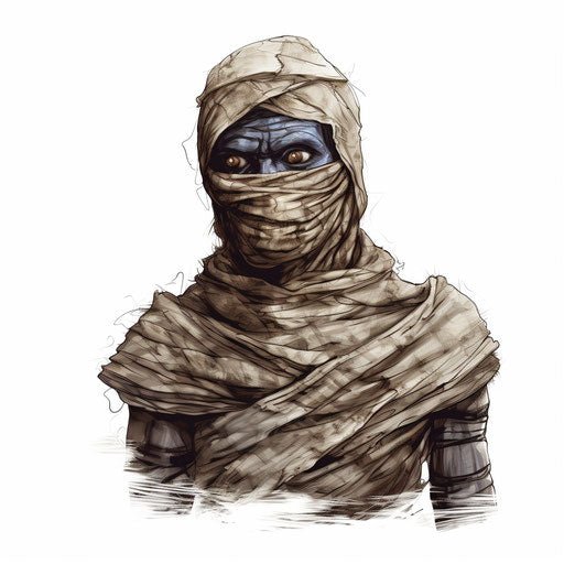 Chiaroscuro Art style illustration, on white background