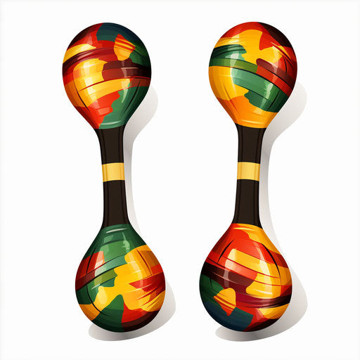 Maracas clipart in the style of Chiaroscuro Art, on a white background