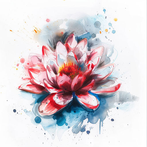Impressionist water lily tattoo concept