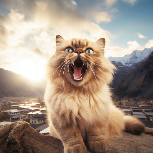 Himalayan cat meowing