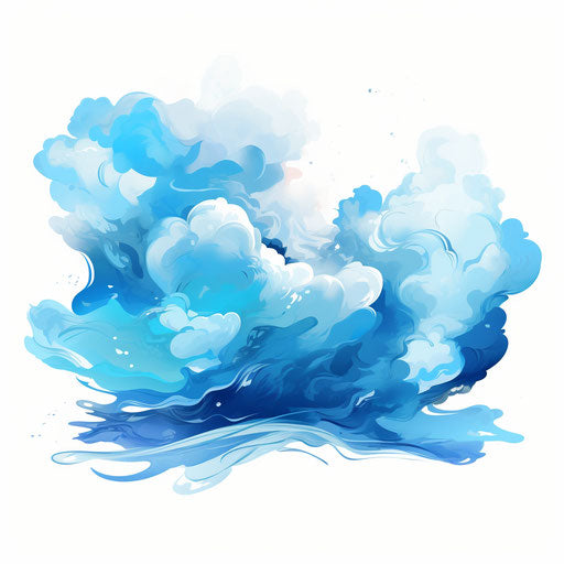 Clouds in the style of oil painting on white background