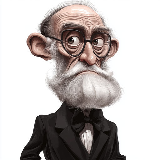 Distinctive Charles Darwin Caricature Clipart for Unique Gifts