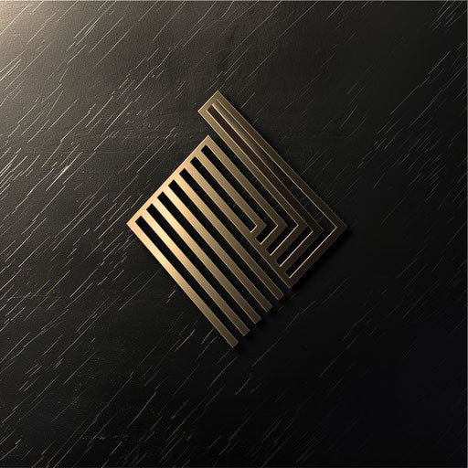Best modern logo with sleek lines and a metallic background