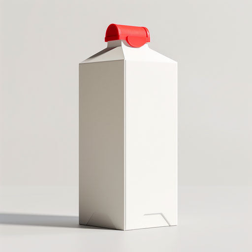 Photo-realistic milk carton clipart on white background