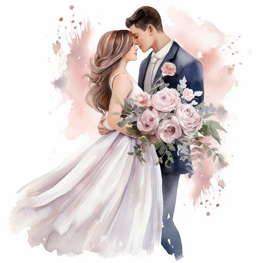 Wedding artwork in the style of Pastel Colors Art