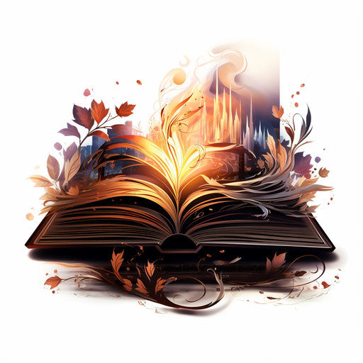Book clipart png in the style of Chiaroscuro Art on white