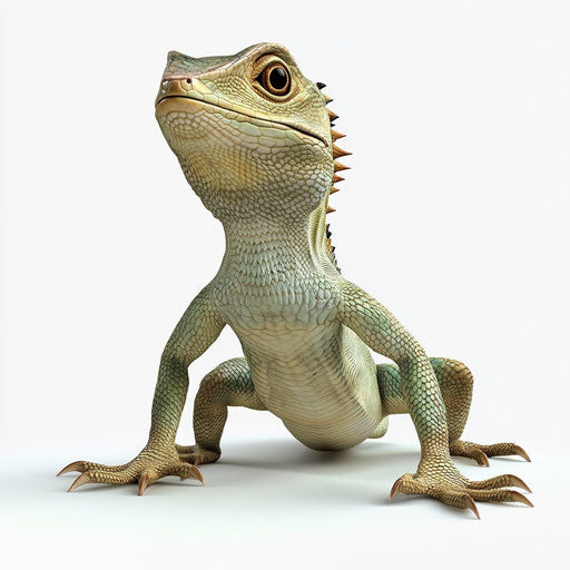 3D lizard on white background, isolated clipart