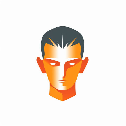 Minimalist profile head illustration on white background