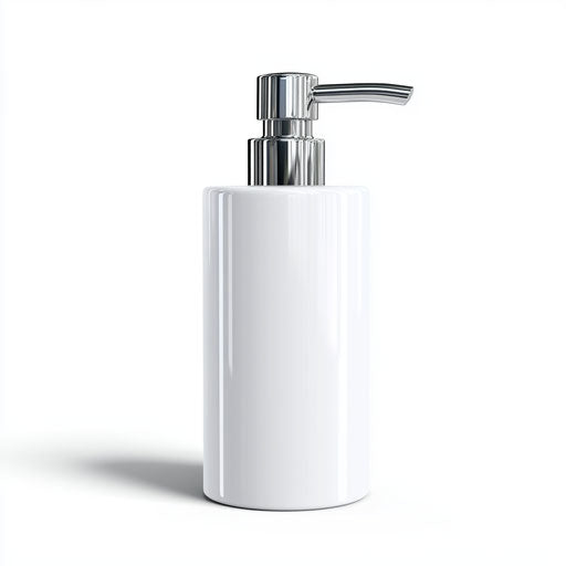 3D Hand Soap Dispenser on Flat White Background