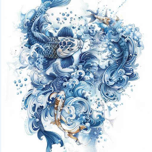 Water Tattoo Design Set