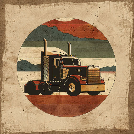 Handcrafted trucking logo with earthy tones and natural texture