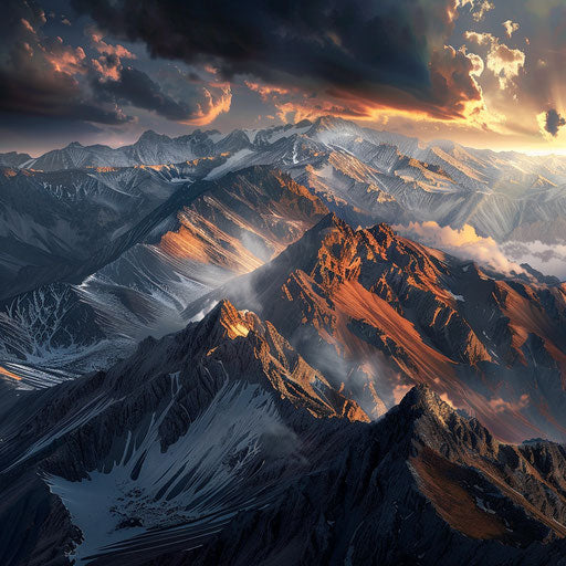 Sierra Nevada Mountains with dramatic lighting