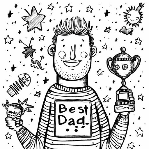 Dive into Dad Coloring Pages - Artistic Activity