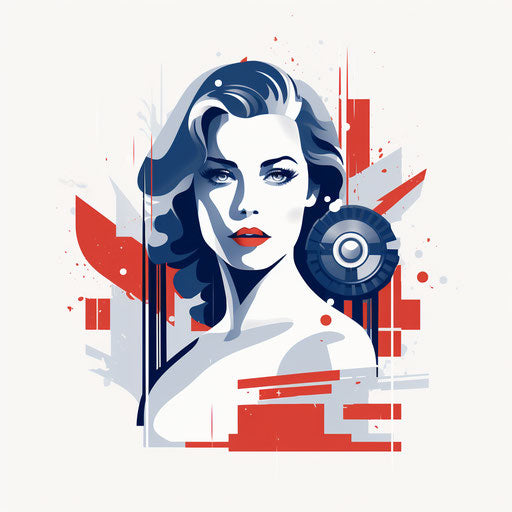 Minimalist movie clipart, on a white background