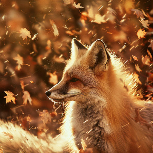 White tail fox in autumn